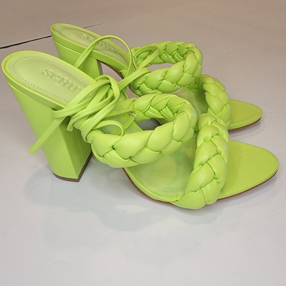 Schutz Zarda High Block Heels Green Fresh Like New! Never Worn Size 7.5B - Picture 5 of 13